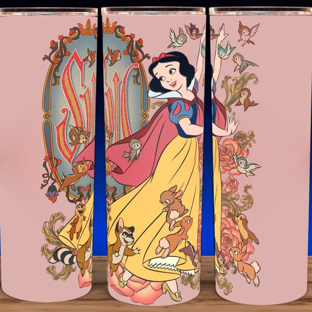 Snow White Princess with Forrest Animals Cup Mug Tumbler